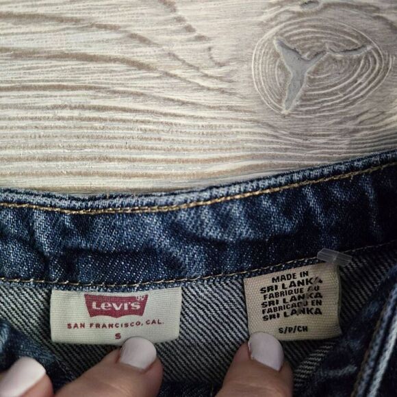 Levi's Calla Short Dress Denim Adjustable Womens SZ S 90s Inspired - Picture 5 of 9